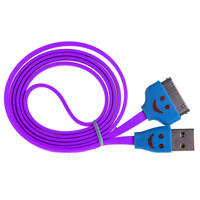 Кабель USB (30-pin) Glossar iP4-01 Smile для iPhone 4 (violet)
