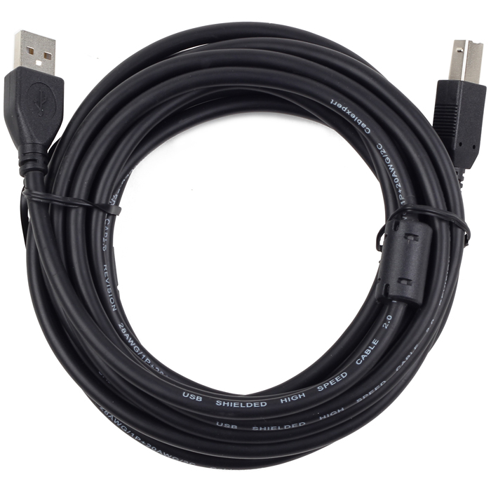 

Кабель USB(Am)-USB(Bm), ферритовый фильтр, экранированный, 4.5 м, черный, Gembird Pro (CCF2-USB2-AMBM-15)