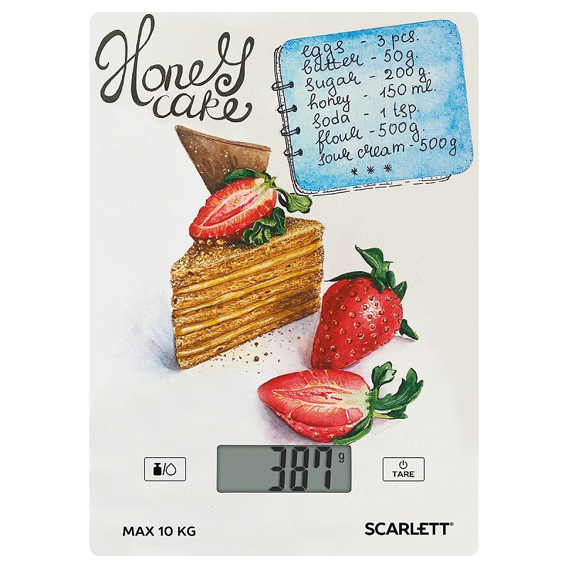 Кухонные весы Scarlett SC-KS57P76 до 10 кг, принт