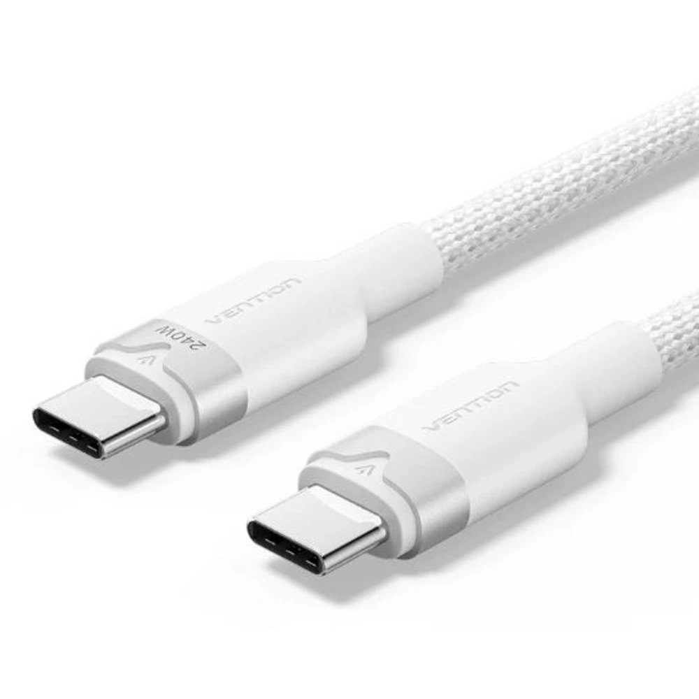 Кабель USB Type-C(m)-USB Type-C(m), 1 м, белый, Vention (TRIWF)