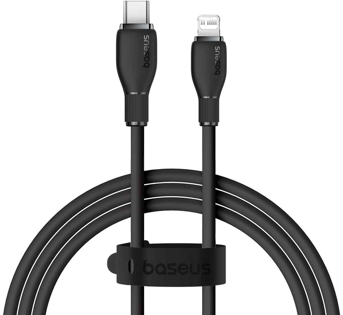 Кабель USB Type-C(m)-Lightning 8-pin(m), 1.2 м, черный, Baseus Pudding (P10355701111-00)