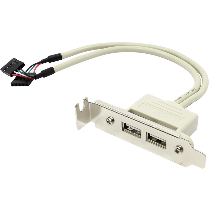

Планка портов в корпус 2xUSB 2.0 LP Espada (EBRT-2USB2LOW), Черный/серебристый