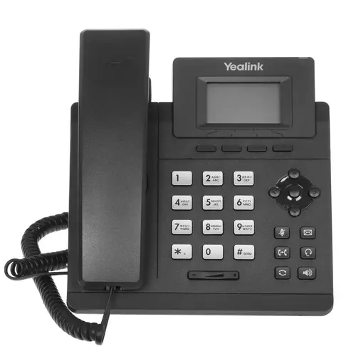 VoIP-телефон Yealink SIP-T30, 1 SIP-аккаунт, монохромный дисплей, черный (SIP-T30) б/у, после ремонта (замена VoIP-телефона через СЦ производителя), без существенных следов эксплуатации, комплект: блок питания, трубка, шнур трубки, подставка, неродная упаковка