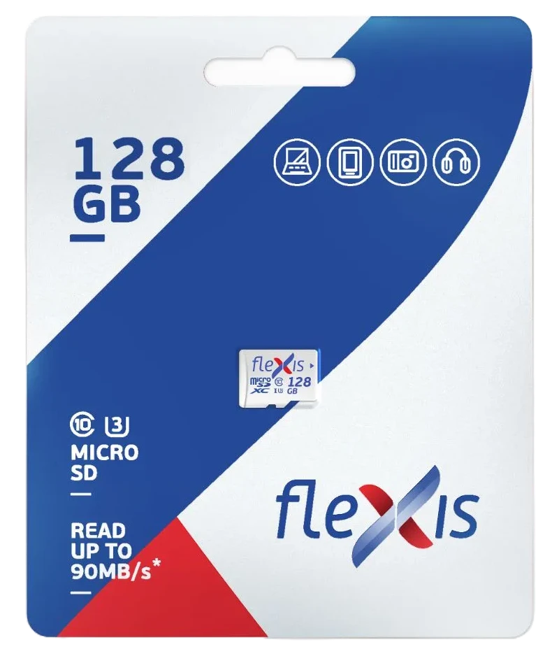 Карта памяти microSDXC Flexis 128Gb Class 10 UHS-I U3 (FMSD128GU3)
