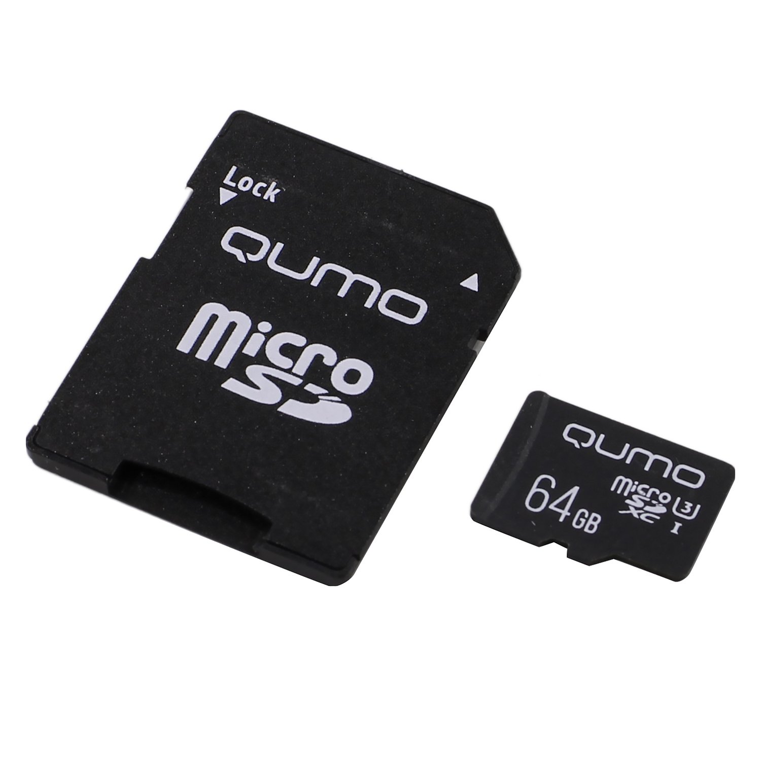 Карта памяти microSDXC Qumo 64Gb Class 10 UHS-I U3 (QM64GMICSDXC10U3BL)