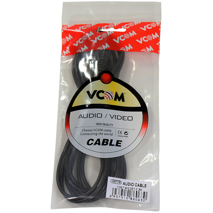 Кабель соединительный Jack 3.5mm(M) Jack 3.5mm(F), 3 м, VCOM