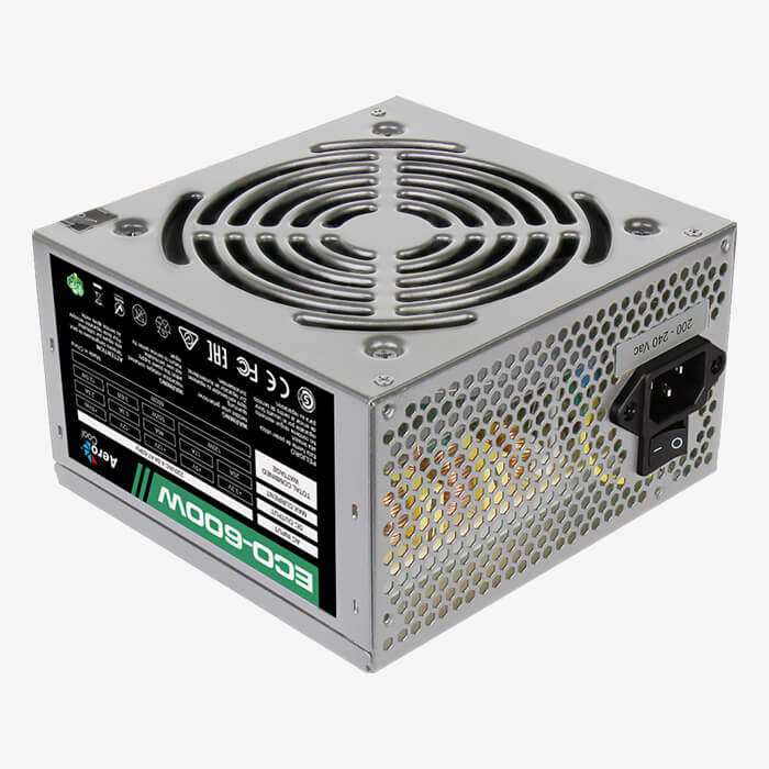 Блок питания 600 Вт ATX AeroCool ECO-600W, 120 мм (4710700957905) б/у, следы эксплуатации, незначительные замятия по корпусу