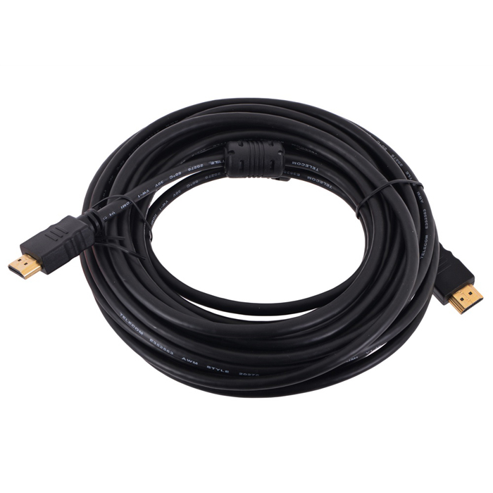 Кабель HDMI-HDMI Telecom, v1.4b, 2 фильтра, 7.5m, с позолоченными контактами (CG511D-7.5M), цвет черный - фото 1