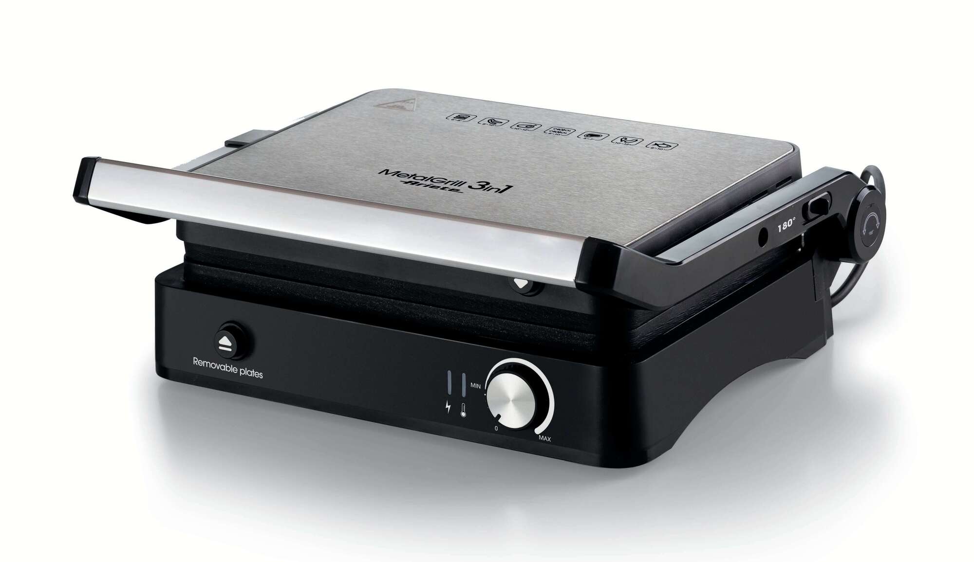 Гриль Ariete MetalGrill 3in1 1934/00 2 кВт, серебристый/черный