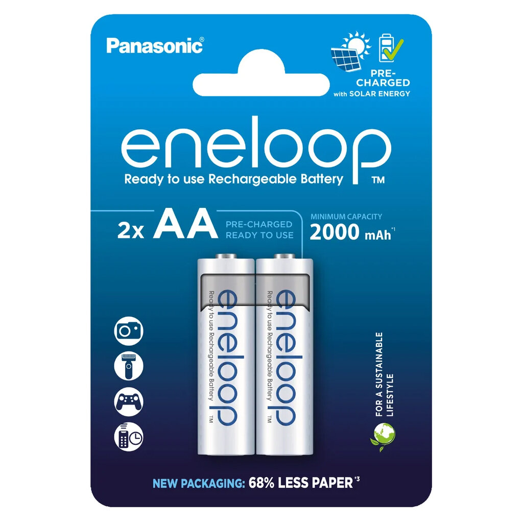Аккумулятор Panasonic eneloop, AA, 2 А·ч, 2 шт