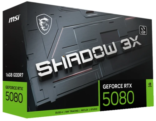 Видеокарта MSI NVIDIA GeForce RTX 5080 SHADOW 3X, 16Gb GDDR7