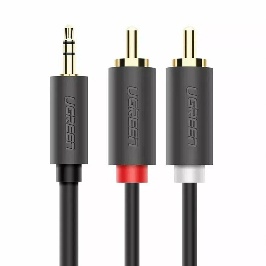 Кабель Jack 3.5mm(M) 2xRCA(M), 2 м, UGREEN AV102