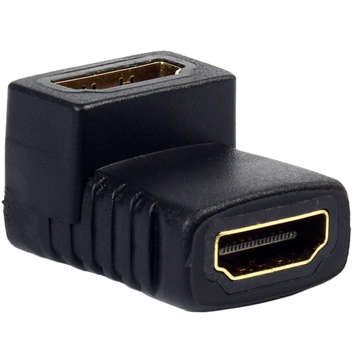 

Переходник (адаптер) HDMI(19F)-HDMI(19F) угловой, черный Smartbuy (A112)