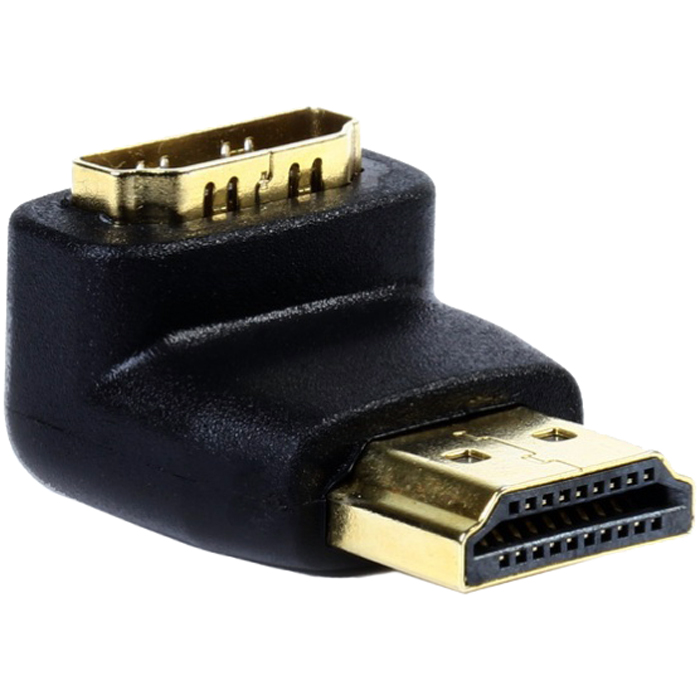 

Переходник (адаптер) HDMI(19M)-HDMI(19F) угловой, черный Smartbuy (A111)