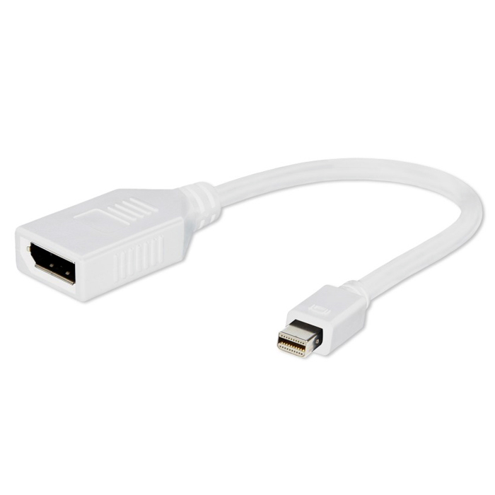 Кабель-адаптер miniDisplayPort(m)-DisplayPort(f), Cablexpert, 16см, белый (A-MDPM-DPF-001-W) - фото 1