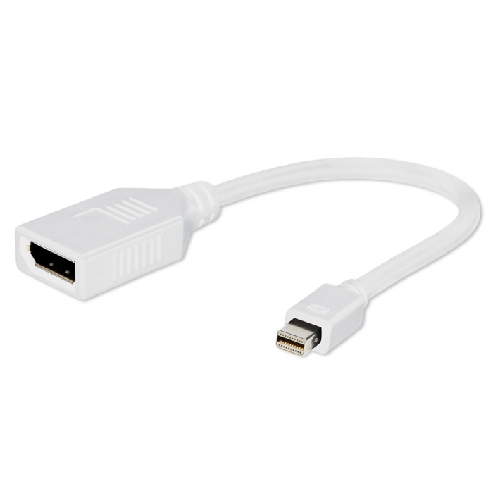 

Кабель-переходник (адаптер) Mini DisplayPort(M)-DisplayPort(20F), 16 см, белый Cablexpert (A-MDPM-DPF-001-W)