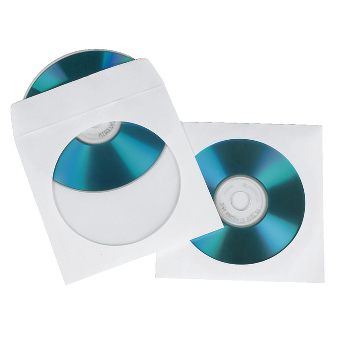 Конверт для CD/DVD Hama 100шт, бумага, белый (H-51174)