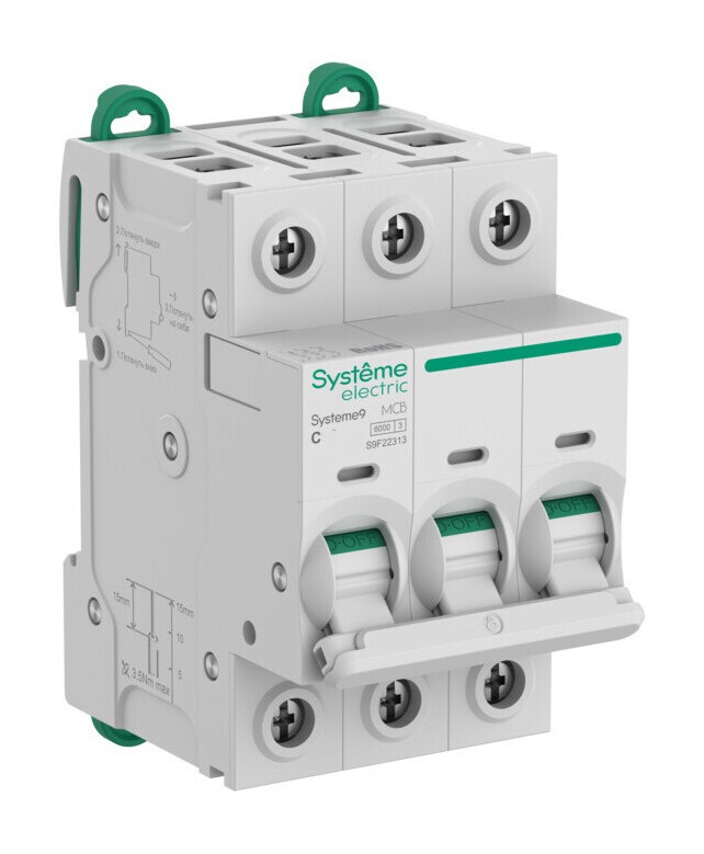 Выключатель автоматический Systeme Electric Systeme9 400В 63А C 6 kA