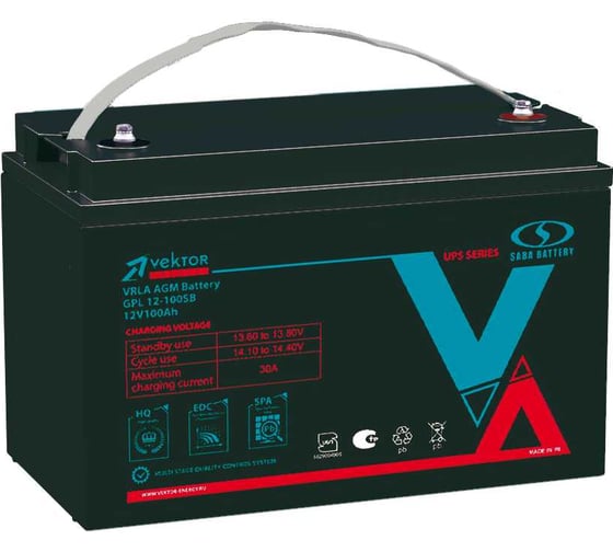 Аккумуляторная батарея для ИБП Vektor Energy GPL 12-100SB, 12V, 100Ah