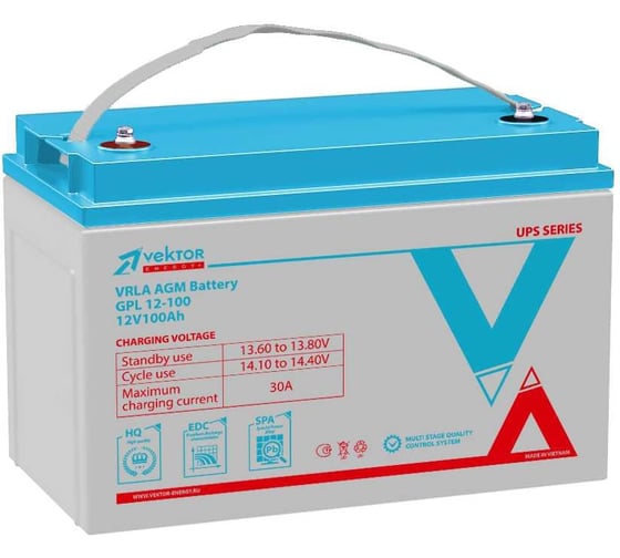 Аккумуляторная батарея для ИБП Vektor Energy GPL 12-100, 12V, 100Ah
