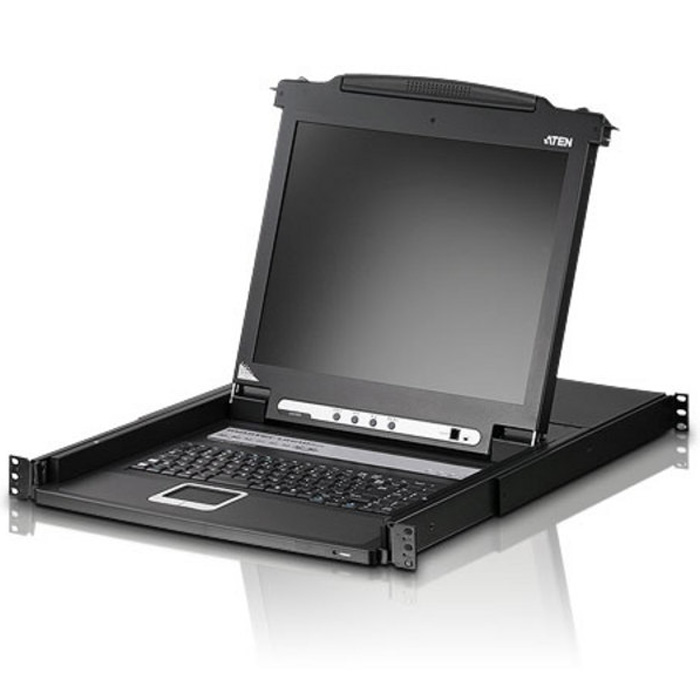 

Переключатель ATEN CL1008M-ATA-RG 1U 8-port KVM Switch 17" LCD + 2 кабеля (CL1008MRG/CL1008MR), CL1008M-ATA-RG