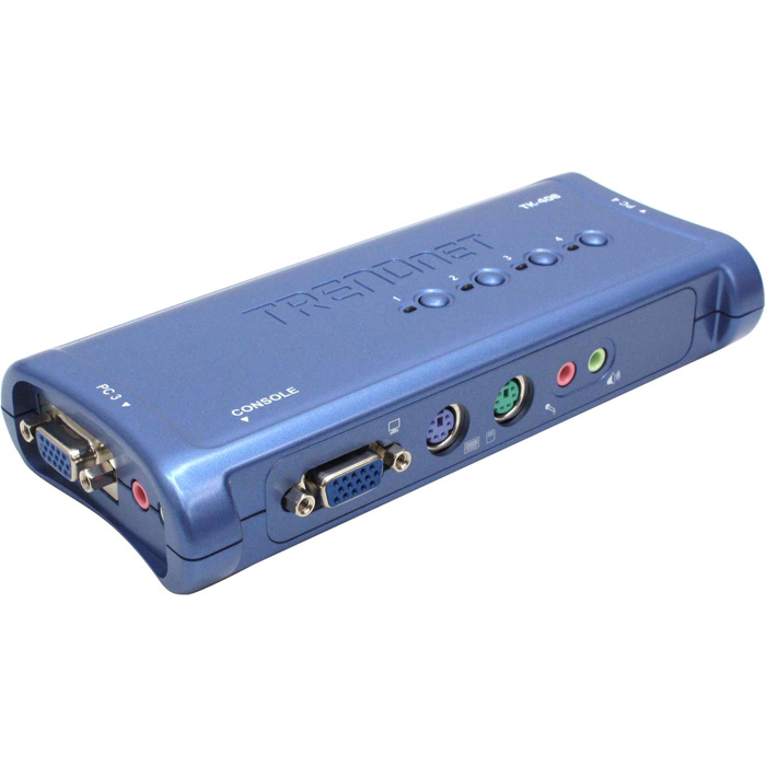 

Переключатель TRENDnet TK-408K, 4-port KVM Switch Rack Mount, PS/2, with Cable kit, TK-408K