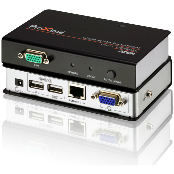 

Удлинитель KVM (КВМ) ATEN CE700A, 1-ПК, VGA до 1920x1200, клавиатура USB, мышь USB, до 150м (CE700A-AT-G), CE700A