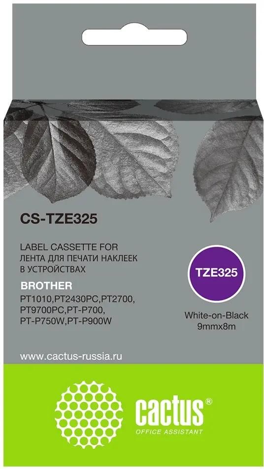 Картридж ленточный Cactus CS-TZE325/CS-TZE325, белый