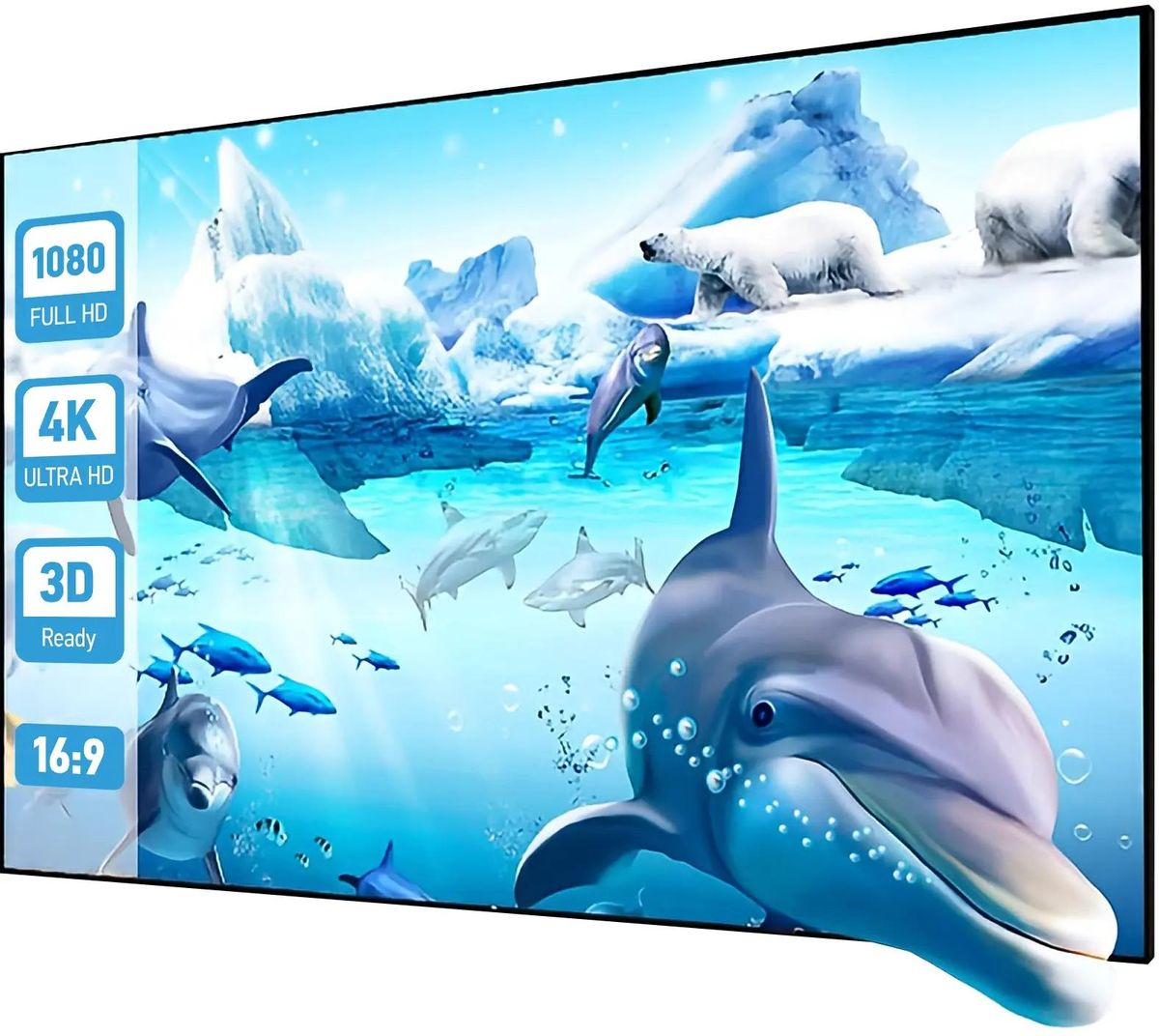 Экран для проектора Cactus CS-PSALRE-224X127-WM, 100" 16:9 127x224
