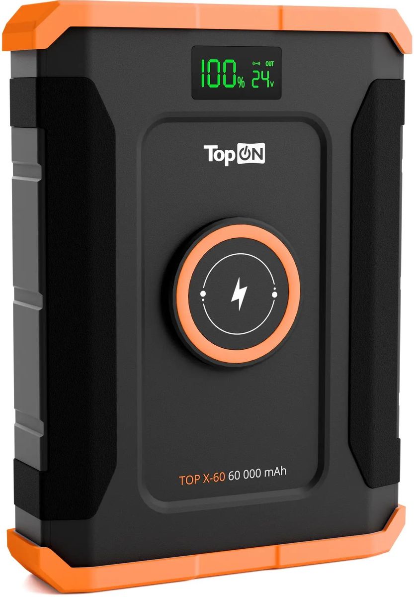 Портативный аккумулятор (Powerbank) TopON TOP-X60, 60000 мА·ч, черный/оранжевый