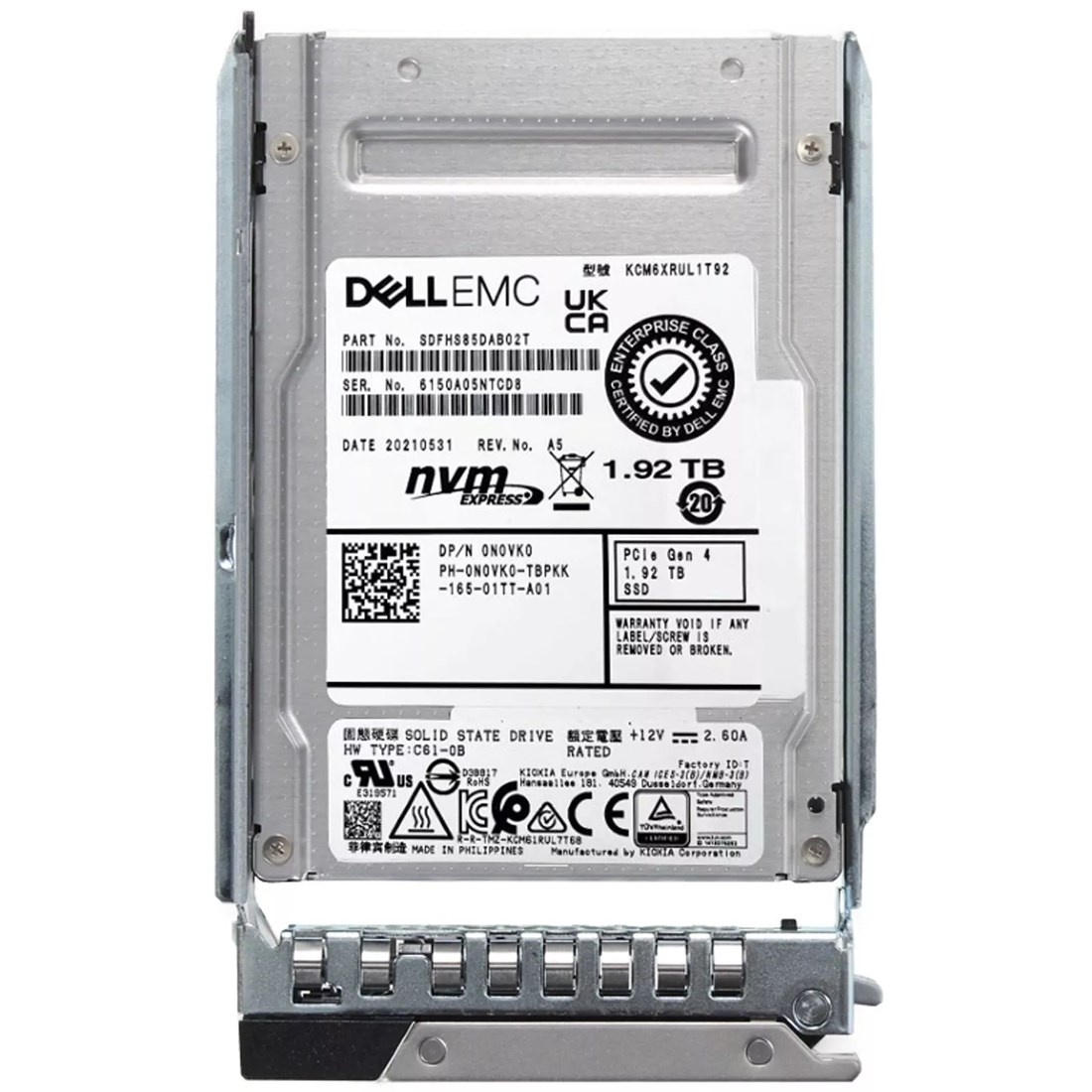 Твердотельный накопитель (SSD) DELL 1.92Tb, U.2 2.5", PCI-E (345-BJNX)