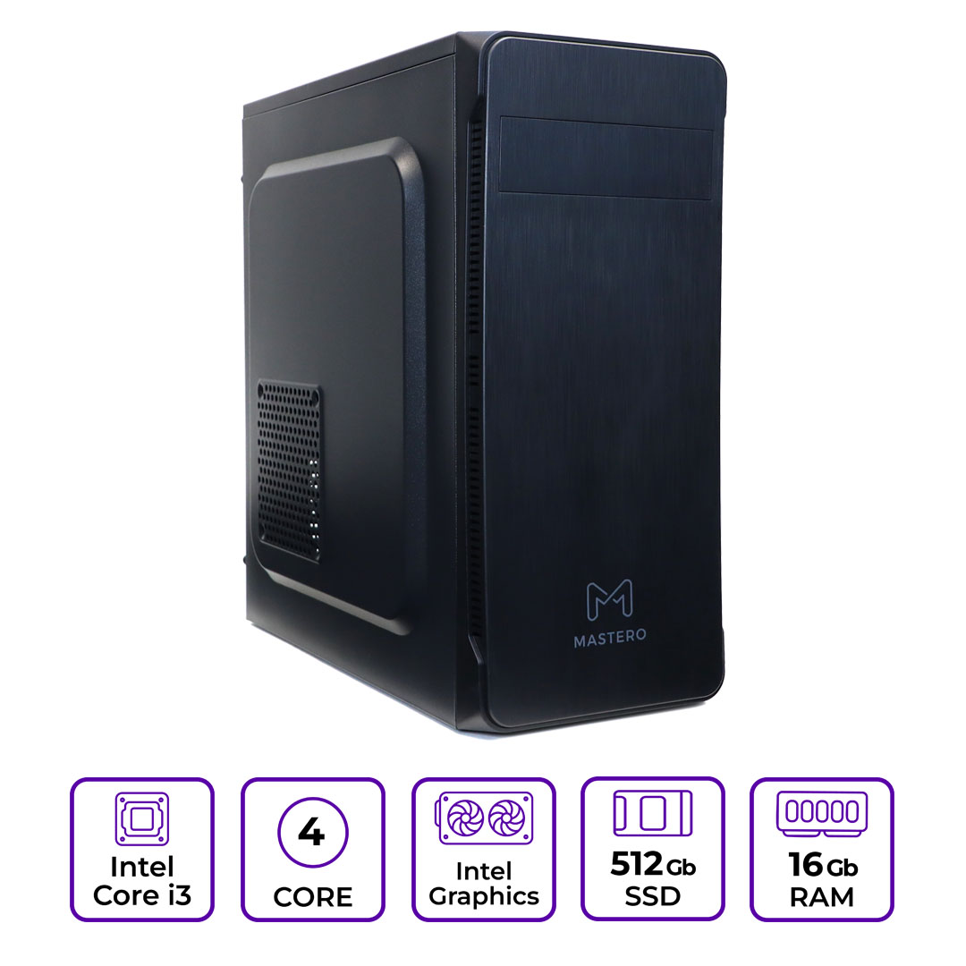 Системный блок Mastero Middle MSMMD01 (MSMMD01-I12100-16-512-B-без ОС)