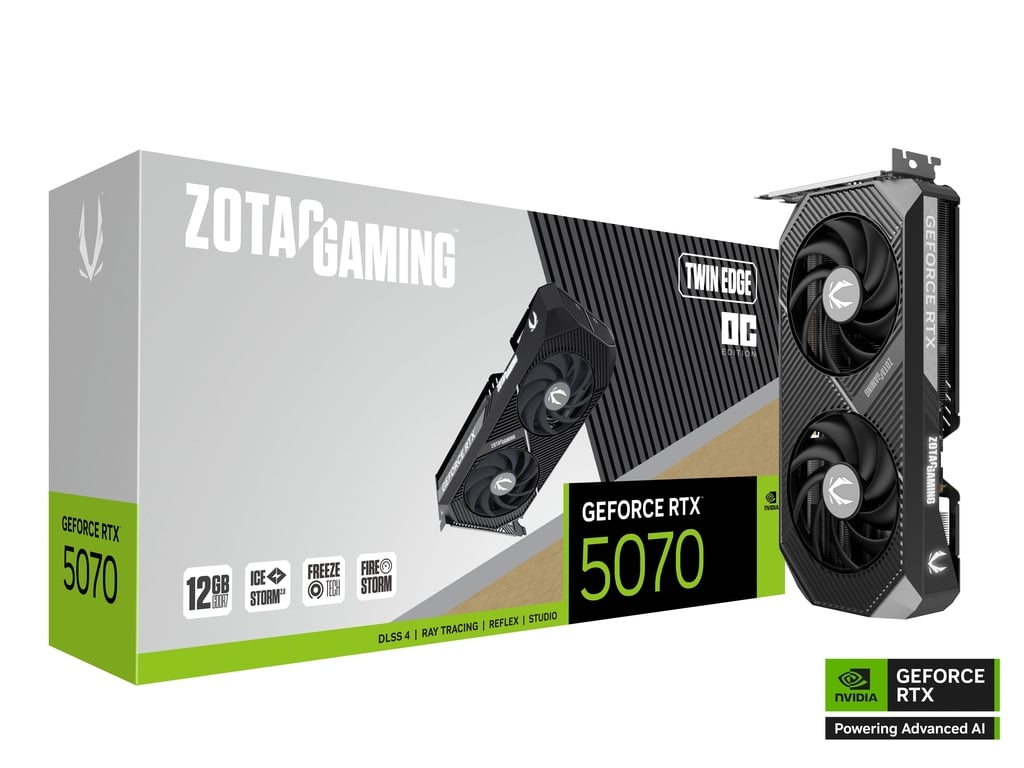 Видеокарта ZOTAC NVIDIA GeForce RTX 5070 Twin Edge OC, 12Gb GDDR7
