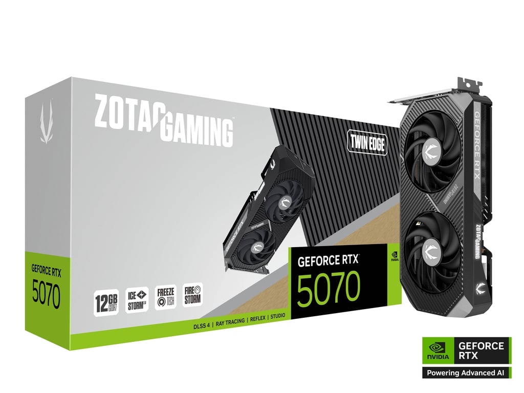 Видеокарта ZOTAC NVIDIA GeForce RTX 5070 Twin Edge, 12Gb GDDR7