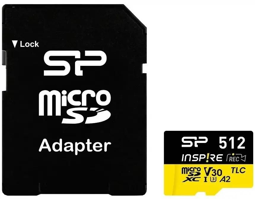 Карта памяти microSDXC Silicon Power 512Gb Class 10 UHS-I U3 (SP512GBSTXLA2V1NSP)