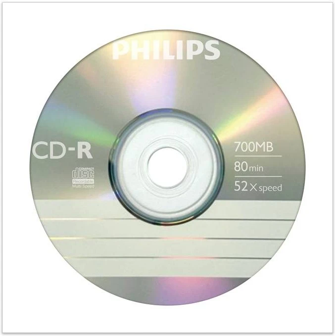 Диск Philips CD-R 700Mb, 52x, бумажный конверт (1 шт)