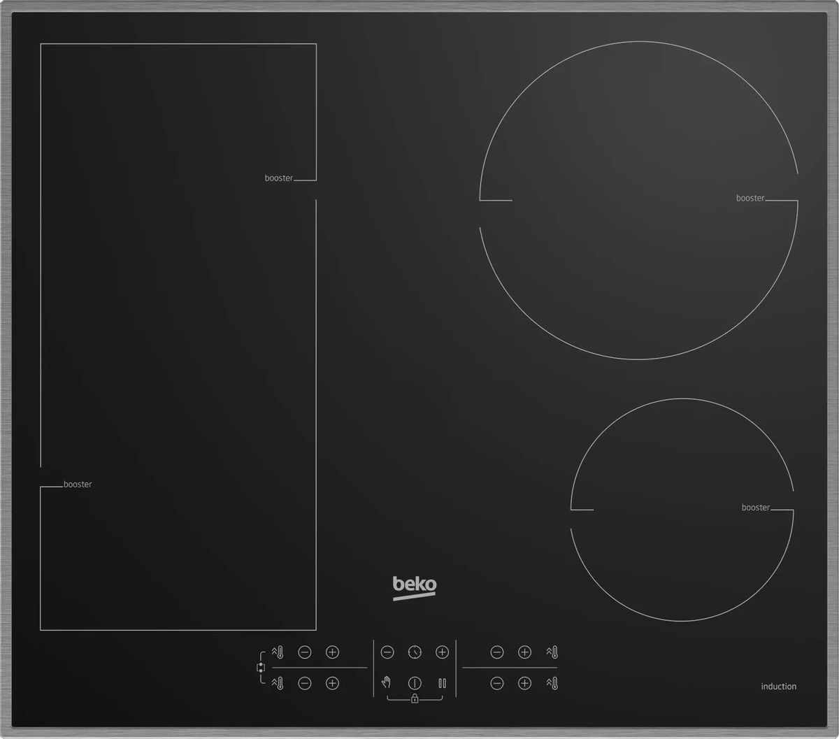 Индукционная варочная панель Beko HII 64200 FMTX 4 конфорки, черный