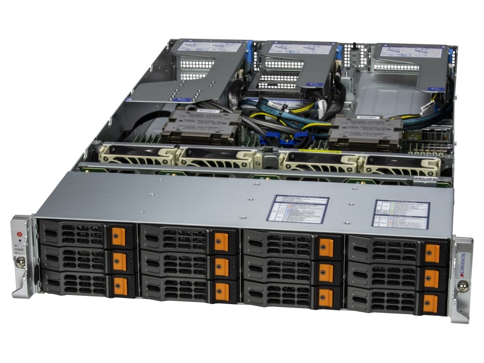 Серверная платформа SuperMicro Hyper A+ 2025HS-TNR, 2xSocket SP5, 24xDDR5, 12x2.5/3.5 HDD HS, Redundant 2x1600 Вт 2U (AS -2025HS-TNR)