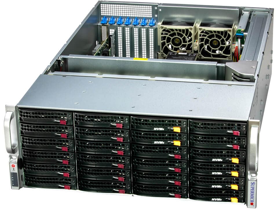 Серверная платформа SuperMicro SuperStorage 641E-E1CR24L, 2xSocket4677, 16xDDR5, 24x3.5 HDD HS, Redundant 2x1200 Вт 4U (SSG-641E-E1CR24L)