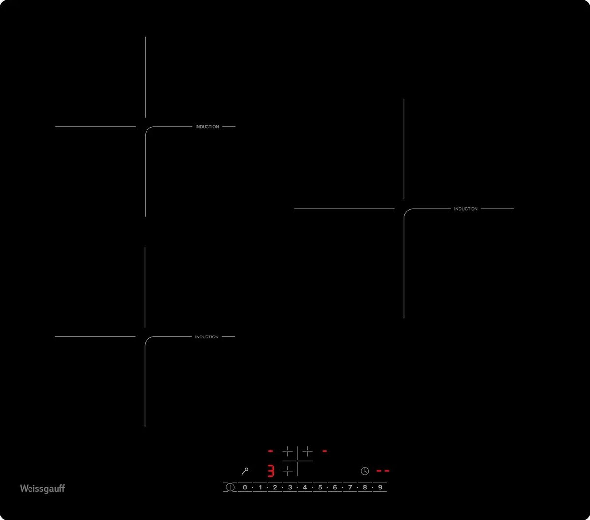 Индукционная варочная панель WEISSGAUFF HI 630 BSC 3 конфорки, черный