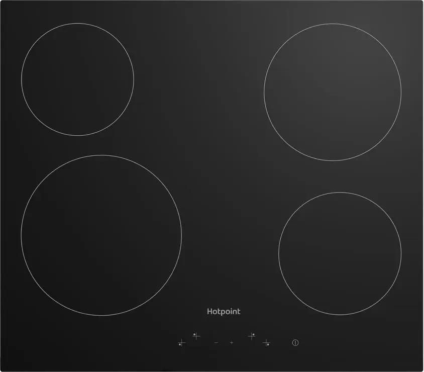 Электрическая варочная панель HOTPOINT HR 6T1 C, 4 конфорки, черный (869891100020)