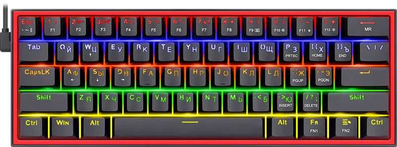 Клавиатура Redragon Fizz, USB, черный/красный (70671)