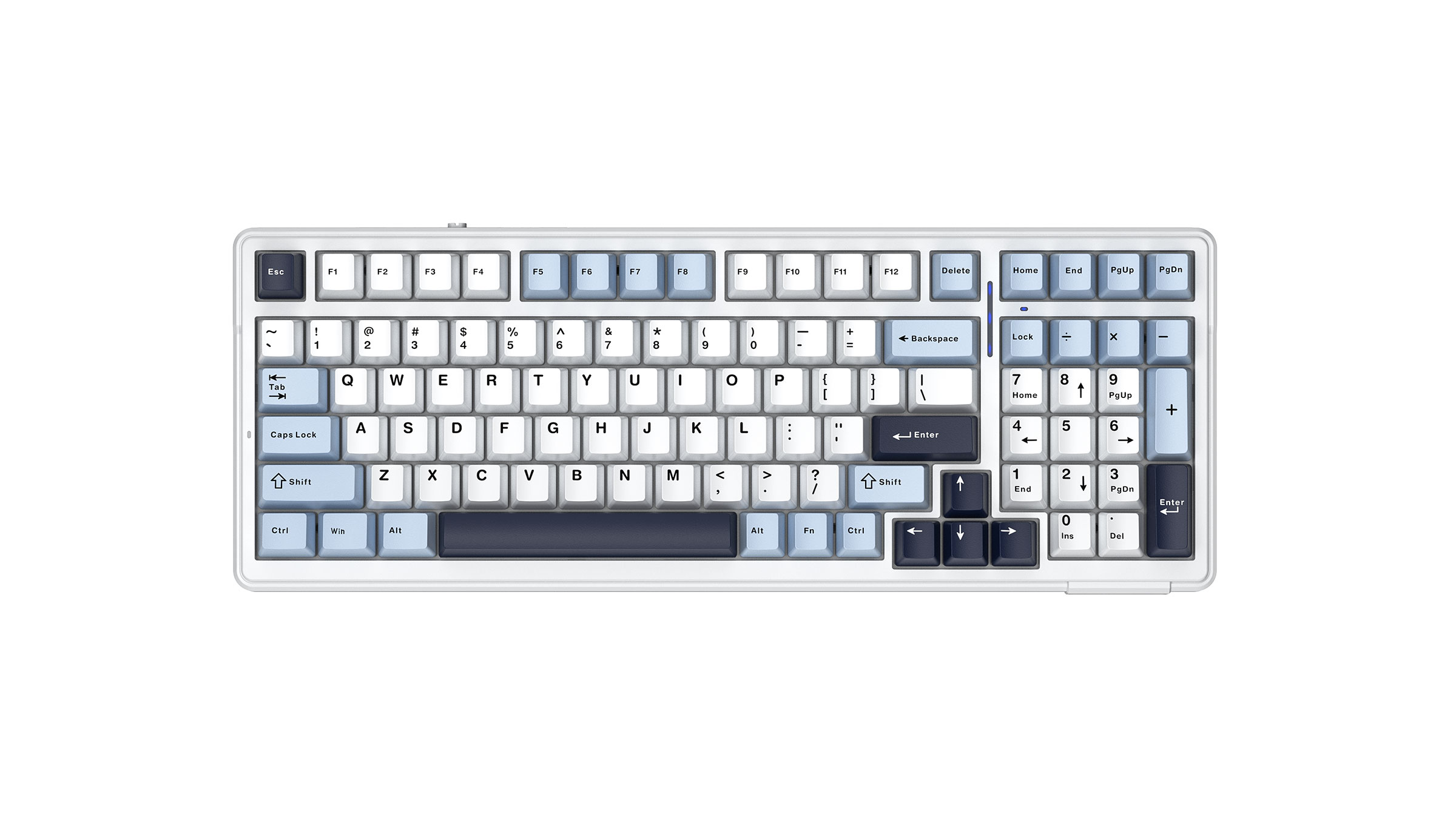 Клавиатура AULA F99, Bluetooth/Радиоканал/USB, белый/синий/темно-фиолетовый (F99 White-Blue-Dark Purple Light Green Switches)