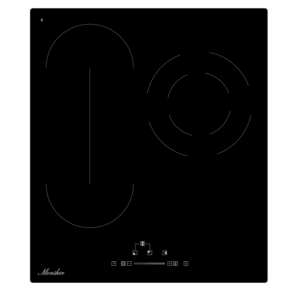 Электрическая варочная панель Monsher MHE 45 3 конфорки, черный
