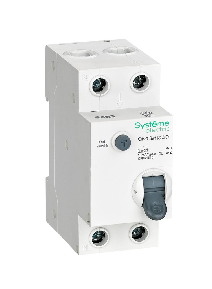 Выключатель дифференциальный (УЗО) C 6kA, 1P+N, 16А, 10мА, тип A, Systeme Electric