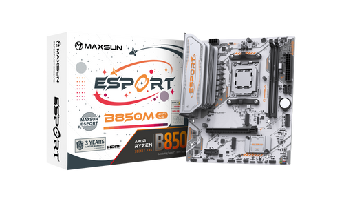 Материнская плата MaxSun eSport B850M WIFI ICE, AM5, AMD B850, mATX