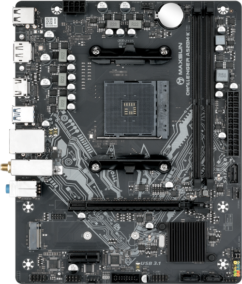 Материнская плата MaxSun Challenger A520M-K WIFI, SocketAM4, AMD A520, mATX
