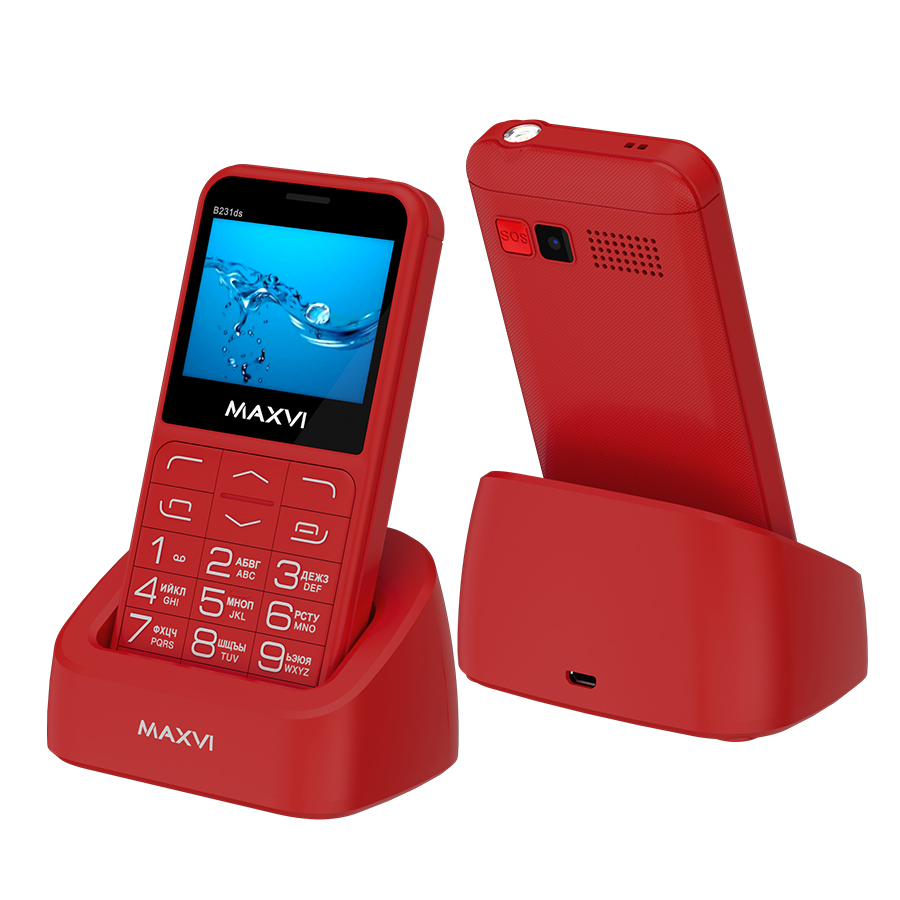 Мобильный телефон MAXVI B231ds красный