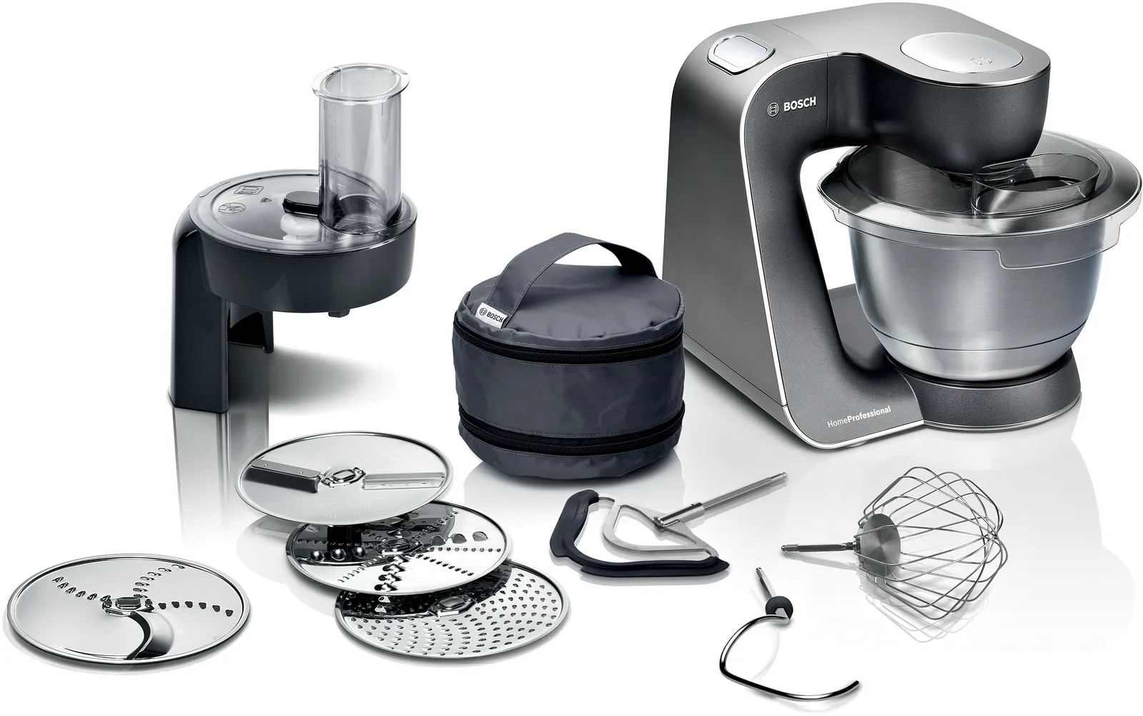 Комбайн Bosch MUM59N26DE, 1 кВт, черный/нержавеющая сталь