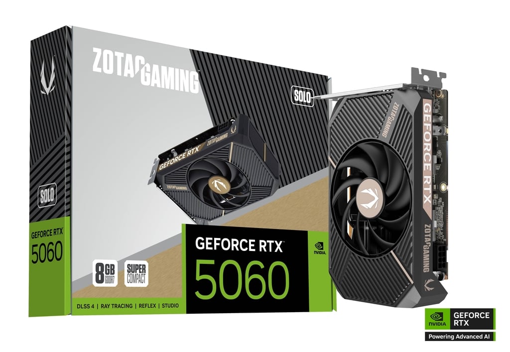 Видеокарта ZOTAC NVIDIA GeForce RTX 5060 SOLO, 8Gb GDDR7